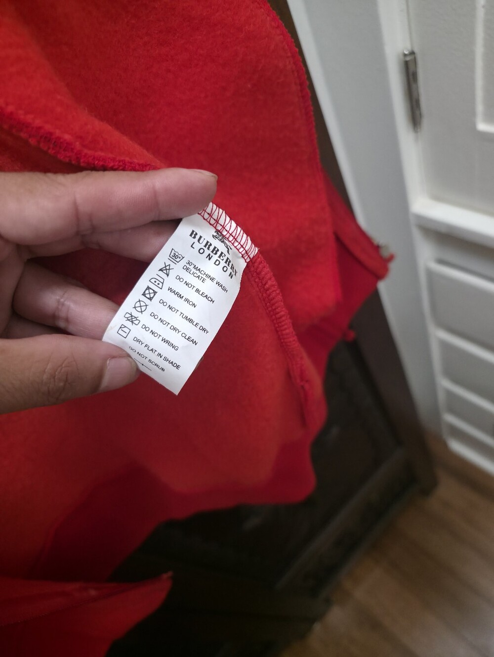 Burberry Deep Red Plaid Zip Jacket. - Picture 10 of 11